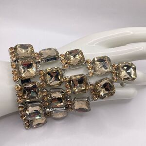 Chocolate Rhinestone Boho Indie Slave Bracelet Ring